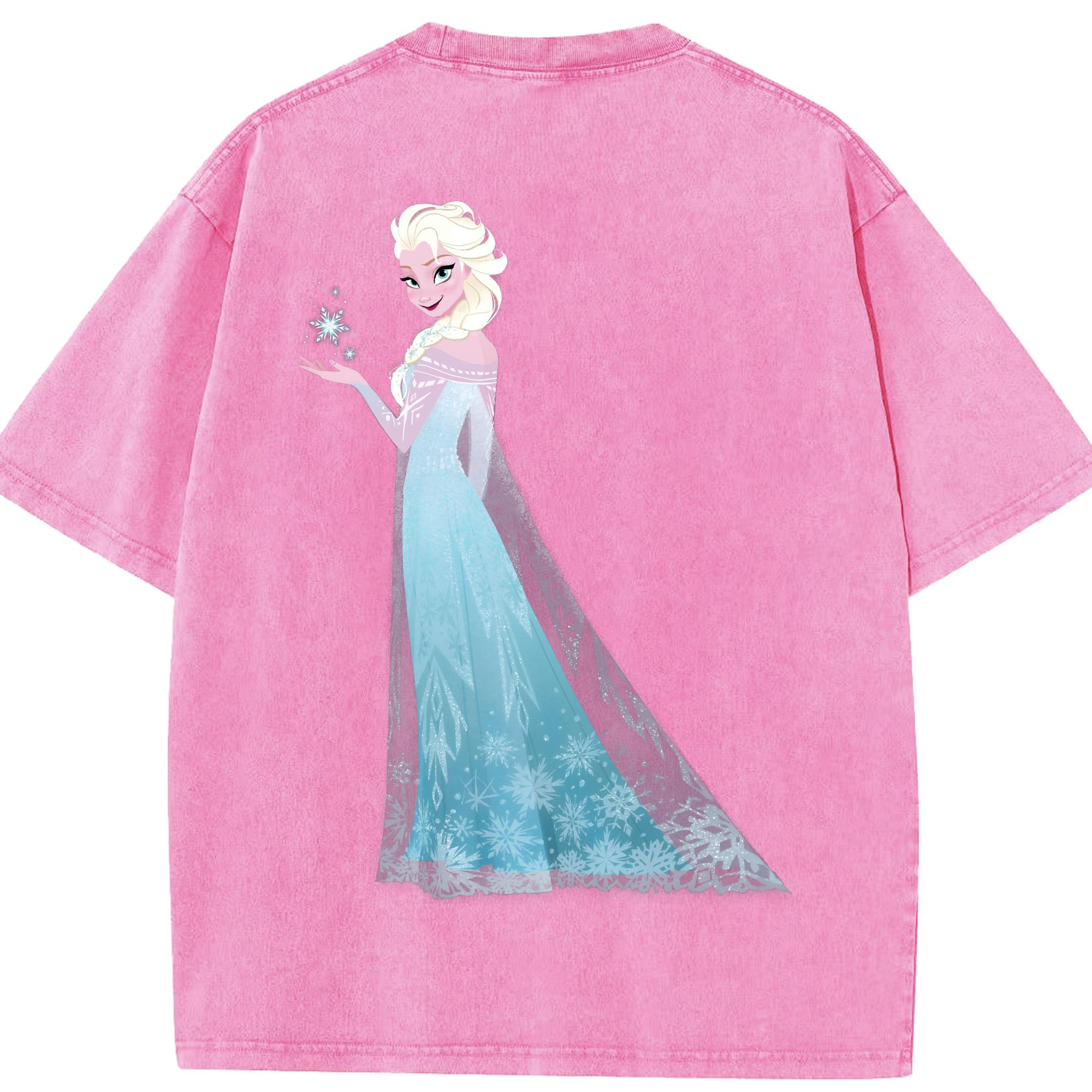 （画像用） アナと雪の女王 アンナ エルサ Frozen Anna Elsa 綿100% ヴィンテージ風 半袖Tシャツ（背面プリント）